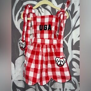 UGA Georgia Dawg Bow Gingham Dress